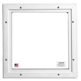 Model 200 stationary window interior view with white frame.