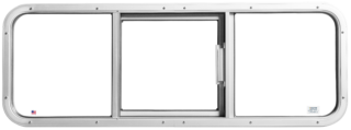 Model 310 heavy duty sliding window interior view with aluminum frame.